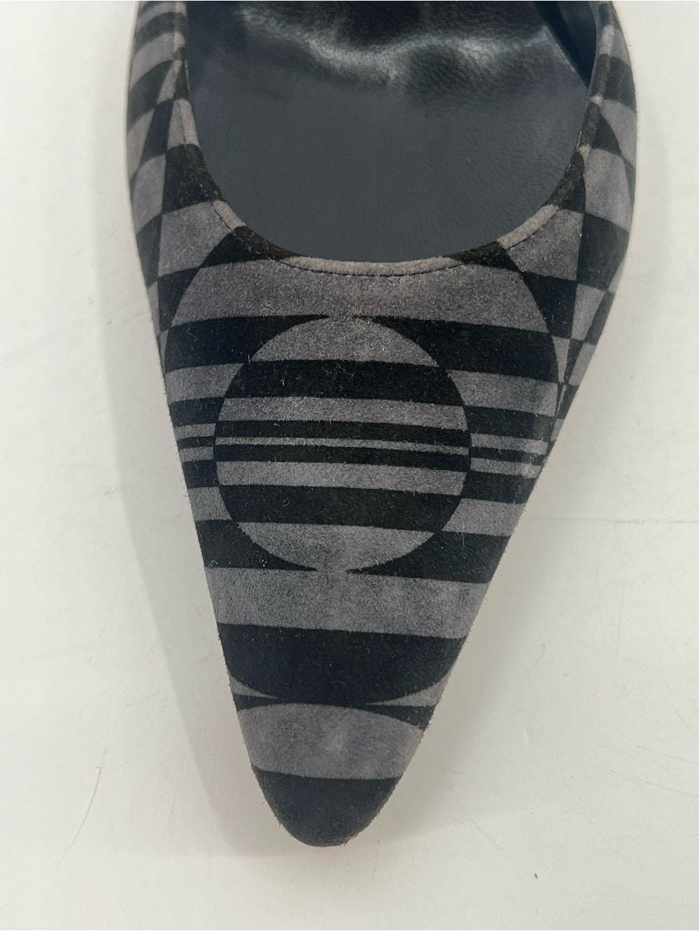 NWT Vintage Manolo Blahnik Carolyne 70 Abstract Slingback Kitten Heel Pumps 36.5 - Picture 8 of 14